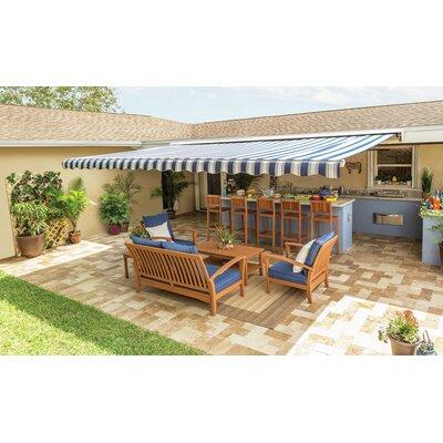 SunSetter Motorized XL Woven Acrylic Retractable Soffit Patio Awning Wood in Brown | 8 H x 216 W x 122 D in | Wayfair 518661SL