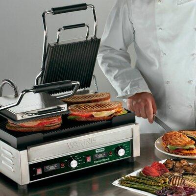 Waring Electric Grill & Panini Press Stainless Steel/Cast Iron in Gray | 21.6 H x 15.5 D in | Wayfair WPG300T