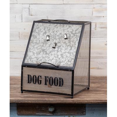 Ragon House Pet Food Storage - 'Dog Food' Galvanized Grate Bin