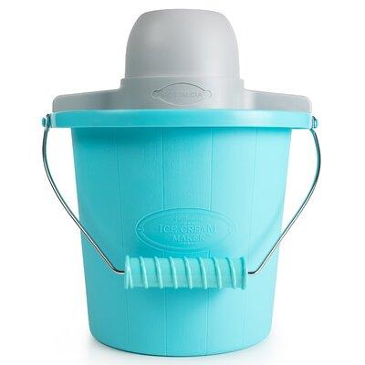 Nostalgia 4-Quart Electric Ice Cream Maker w/ Easy-Carry Handle in Blue | 16.25 H x 12.25 W x 13 D in | Wayfair 082677000767