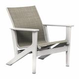 Telescope Casual Wexler Sling Patio Chair Plastic in Gray/White, Size 33.0 H x 29.25 W x 28.0 D in | Wayfair 6W7687701