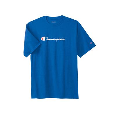 Men's Big & Tall Champion® script tee by Champion in Royal (Size 5XL)