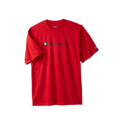 Men's Big & Tall Champion® script tee by Champion in Red (Size 6XL)
