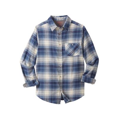Men's Big & Tall Boulder Creek™ Flannel Shirt by Boulder Creek in Navy Plaid (Size 6XL)
