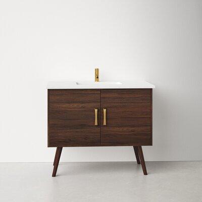 AllModern 37" Single Bathroom Vanity Set Wood/Quartz Top in Brown, Size 35.0 H x 37.0 W x 22.0 D in | Wayfair 8A00FC5874E343FE9D8899DE27E2883D