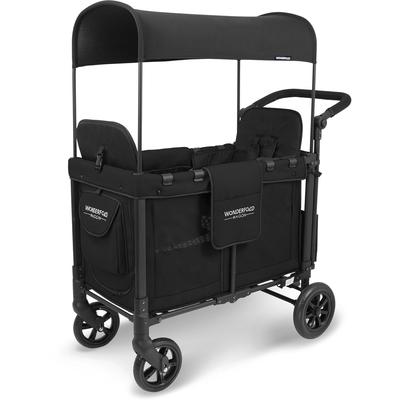 WonderFold W2 Original (2 Seater) Double Stroller Wagon - Black