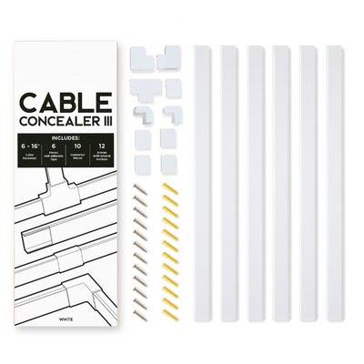 Hastings Home Cable Concealer III On-Wall Cord Cover Raceway Kit - Cable Management System for Cords or Wires in White | Wayfair 83-SCCC1015