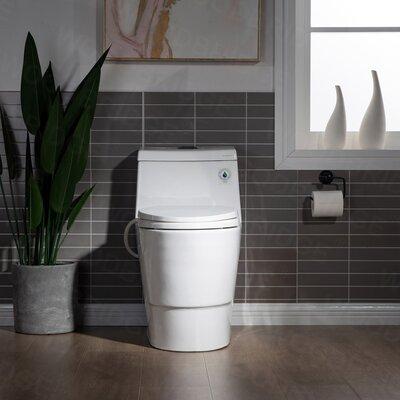 WoodBridge 1.28 GPF (Water Efficient) Elongated One-Piece Toilet in White | Wayfair T-0042