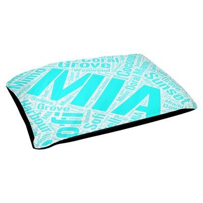ArtVerse Districts Word Art Dog Pillow Polyester in Blue | 9.5 H x 28 W x 18 D in | Wayfair CIT131-DOG-SDBG23
