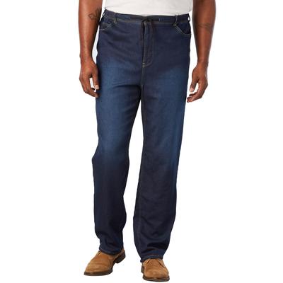 Men's Big & Tall 5-Pocket Relaxed Fit Denim Look Sweatpants by KingSize in Indigo (Size XL) Jeans