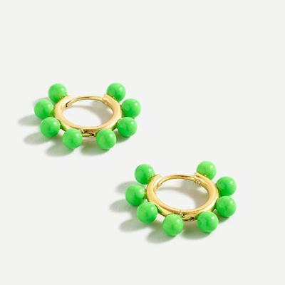 J. Crew Jewelry | J. Crew Women's Nwt Pearl Charm Huggie Hoops | Color: Gold/Green | Size: Os