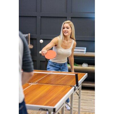 STIGA Space Saver Foldable Indoor Ping Pong Table - Compact Size w/ Regulation Quality Legs in Brown/Gray | 30 H x 40.5 W x 71 D in | Wayfair