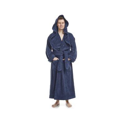 Arus 100% Cotton Terry Cloth Boy/Man+ Ankle Bathrobe w/ Pockets & Hood 100% Cotton in Blue/Navy, Size 2XL | Wayfair UTC0030204