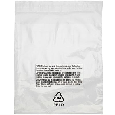 Lavex 14  x 20  1.5 Mil Polyethylene Lip and Tape Resealable Bag with Suffocation Warning - 1000 Case