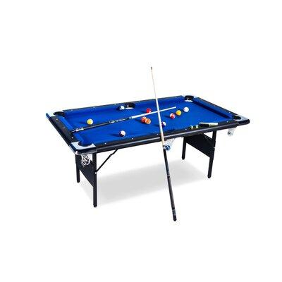 RACK Pool Tables RACK Vega 6-Foot Folding Billiard/Pool Table (Blue) Manufactured Wood in Black/Blue/Brown | 31 H x 76 W in | Wayfair T660
