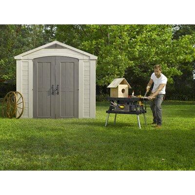 Keter Factor 8x8 ft. Resin Outdoor Storage Shed w/ Floor for Patio Furniture & Tools, Brown in Gray | 95.5 H x 101 W x 100.5 D in | Wayfair 213563