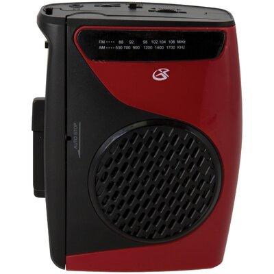 GPX Cassette Player w/ AM/FM Radio in Black/Red | 2 H x 7.2 W x 9 D in | Wayfair GPXCAS337B
