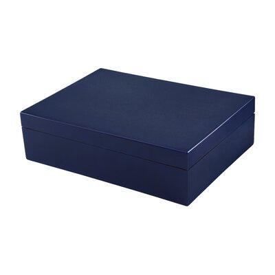 Latitude Run® Jewelry Box Wood/Fabric in Blue/Brown | 3.5 H x 11 W x 8.5 D in | Wayfair 60BBD19CA704473697703AA10304FFC6