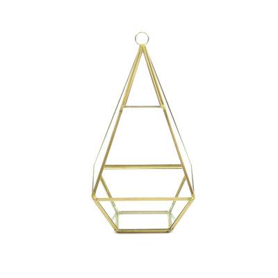 Mercer41 Raf Skinny Pyramid Glass Terrarium Glass/Metal in Yellow, Size 9.5 H x 5.0 W x 5.0 D in | Wayfair 1D1C6F8A48C64EC7A1085CC719F40B3A