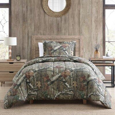 Mossy Oak Reversible 3 Piece Comforter Set Cotton in Green/Indigo | Queen | Wayfair CQ06829PRNT