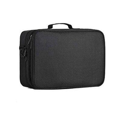 Rebrilliant Ryant 3 Layer Makeup Travel Cosmetic Organizer Bag Plastic in Black, Size 9.3 H x 13.6 W x 4.8 D in | Wayfair