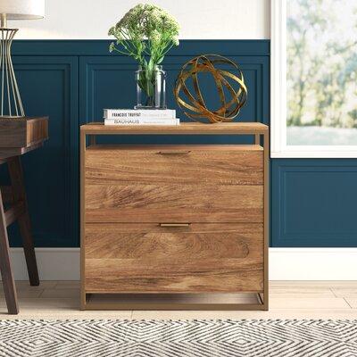 Mercury Row® Fort Hamilton 2 Drawers Lateral Filing Cabinet Wood in Brown White Yellow | 29.72 H x 30.31 W x 16.53 D in | Wayfair