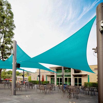 ColourTree 14' Triangle Shade Sail in Green/Blue, Size 168.0 W x 168.0 D in | Wayfair TAPT14-16