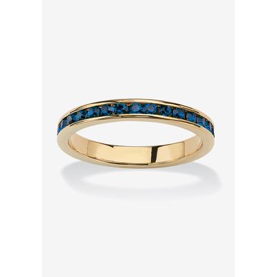 Women's Yellow Gold Plated Simulated Birthstone Eternity Ring by PalmBeach Jewelry in September (Size 10)
