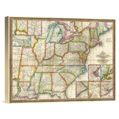 East Urban Home Mitchell'S Travellers Guide Through the United States, 1832' Print on Canvas in Green | 13 H x 16 W x 1.5 D in | Wayfair
