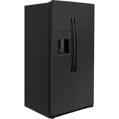 GE Appliances 36" Side by Side 25.1 cu. ft. Refrigerator in Black, Size 69.5 H x 35.75 W x 34.75 D in | Wayfair GSS25IGNBB
