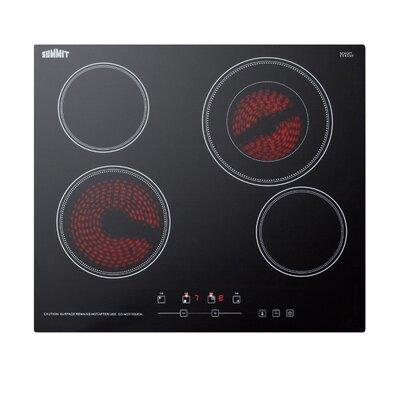 Summit Appliance 23.25" Electric Cooktop w/ 4 Burners in Black | 2 H x 20.5 W x 23.25 D in | Wayfair CR4B23T5B