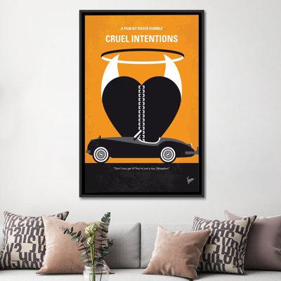 East Urban Home 'Cruel Intentions Minimal Movie Poster' Vintage Advertisement on Wrapped Canvas in Black Green Orange | 12 H x 8 W in | Wayfair