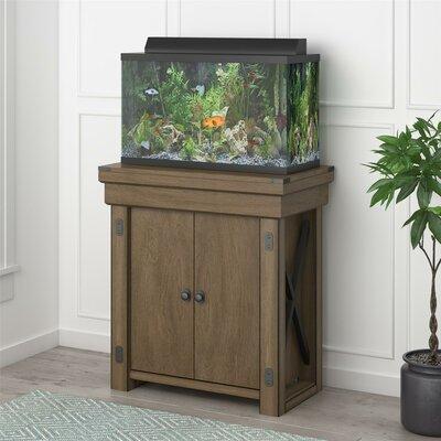 Three Posts™ Larrison Rectangle Aquarium Stand Wood (best for furniture style stands) in Brown | 30 H x 27.48 W x 15.39 D in | Wayfair
