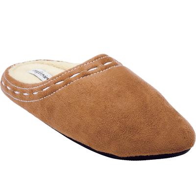 Wide Width Women's The Stitch Clog Slipper by Comfortview in Tan (Size L W)