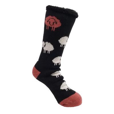 Plus Size Women's Allover Sheep Thermal Socks by GaaHuu in Black (Size OS (6-10.5))