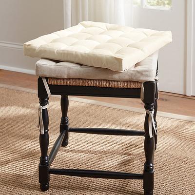 Cecily Tufted Stool & Bench Cushion - Natural Linen, 2 Seat - Ballard Designs Natural Linen - Ballard Designs