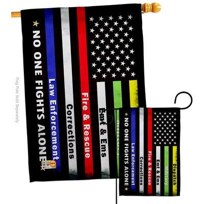 Breeze Decor No One Fights Alone Impressions Decorative 2-Sided Polyester 40 x 28 in. Flag Set | 40 H x 28 W in | Wayfair