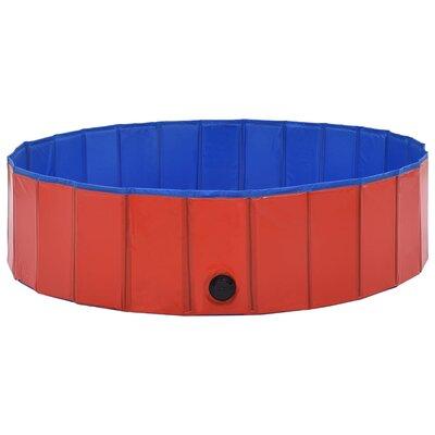 Tucker Murphy Pet™ Foldable Dog Swimming Pool PVC Animal Pet Supply Plastic in Red | 11.8 H x 46.8 W x 47.2 D in | Wayfair