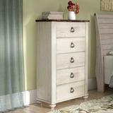 Signature Design by Ashley Willowton 5 Drawer Chest Wood in Brown/White | 53 H x 34 W x 16 D in | Wayfair B267-46