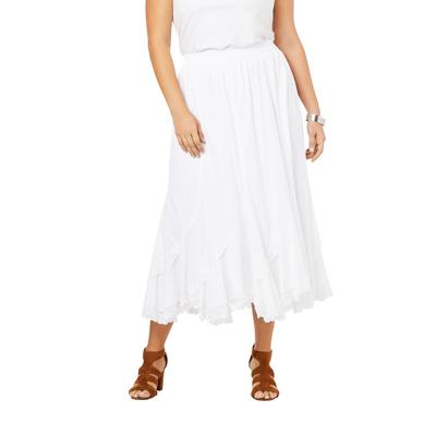 Plus Size Women's French Skirt by Roaman's in White (Size 26 W)