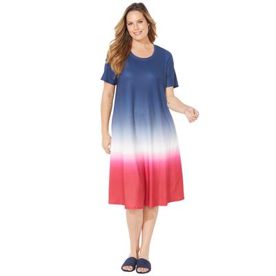 Plus Size Women's Parade Dip-Dye A-Line Dress (With Pockets) by Catherines in Navy Ombre (Size 4X)
