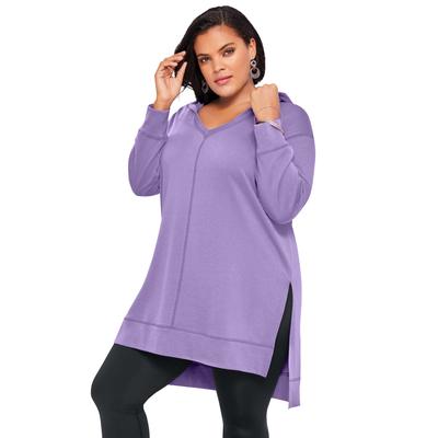 Plus Size Women's Tunic Hoodie by Roaman's in Vintage Lavender (Size 18/20)