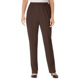 Plus Size Women's Elastic-Waist Soft Knit Pant by Woman Within in Chocolate (Size 14 T)