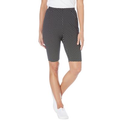 Plus Size Women's Stretch Cotton Bike Short by Woman Within in Black Dot (Size S)