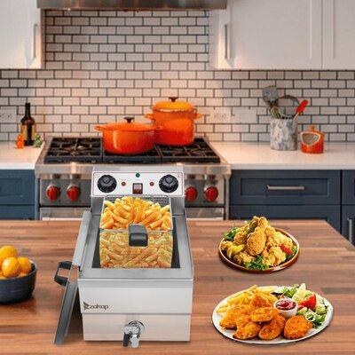 Winado 12.5QT Electric Countertop Deep Fryer Stainless Steel Commercial Basket French Stainless Steel in Gray | 16.5 H x 14.6 W x 22 D in | Wayfair