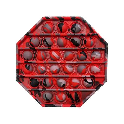 Tech Zebra Stress Spinners and Cubes Multicolor - Red & Black Camo Push Pop Bubble Sensory Toy