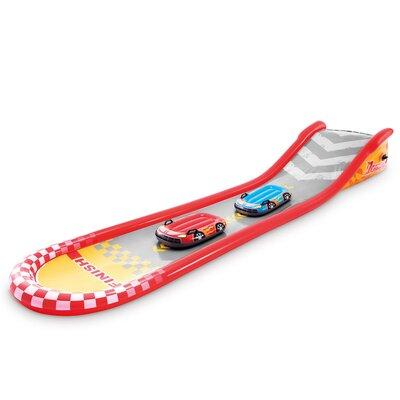 Intex 57167EP 221 Inch Inflatable Racing Fun Water Slide w/ 2 Surf Riders in Gray/Red | 30 H x 46.92 W x 220.92 D in | Wayfair