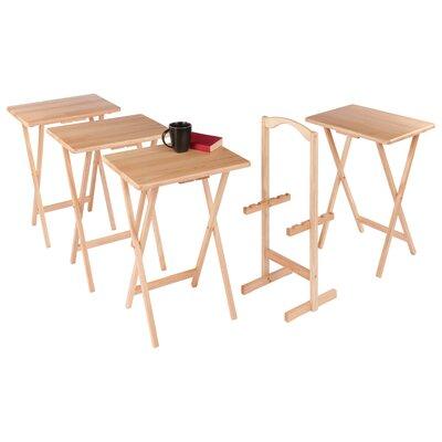 Red Barrel Studio® Baca Folding TV Tray Table Set w/ Stand Wood/Solid Wood in Gray | 25.98 H x 19.05 W x 14.56 D in | Wayfair
