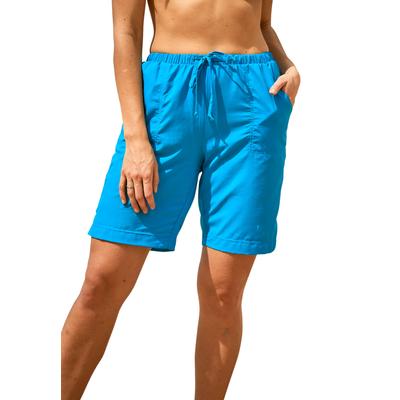 Plus Size Women's Taslon Coverup Board Shorts with Built-In Brief by Swim 365 in Blue Sea (Size 26/28)