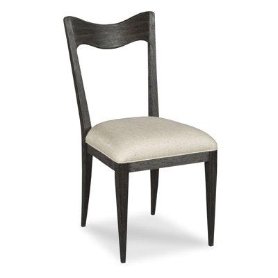 Woodbridge Furniture Silhouette Linen Side Chair in Beige Wood Upholstered Fabric in Black Brown Gray, Size 37.5 H x 18.0 W x 23.0 D in | Wayfair